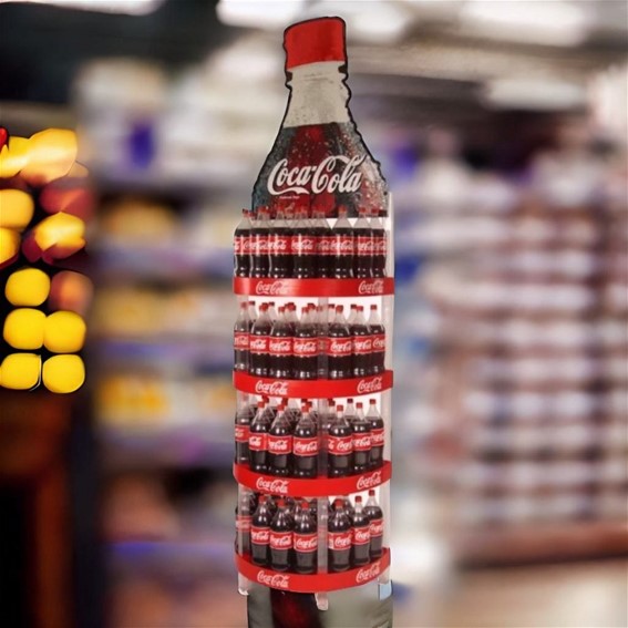 Supermarket Bottle Shape Floor Display